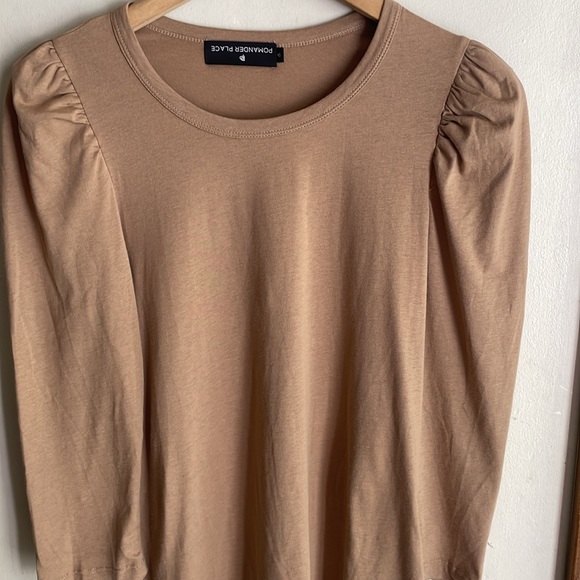 Tuckernuck Pomander Tan Vesty Long Puff Sleeve Crewneck Top - Picture 4 of 16